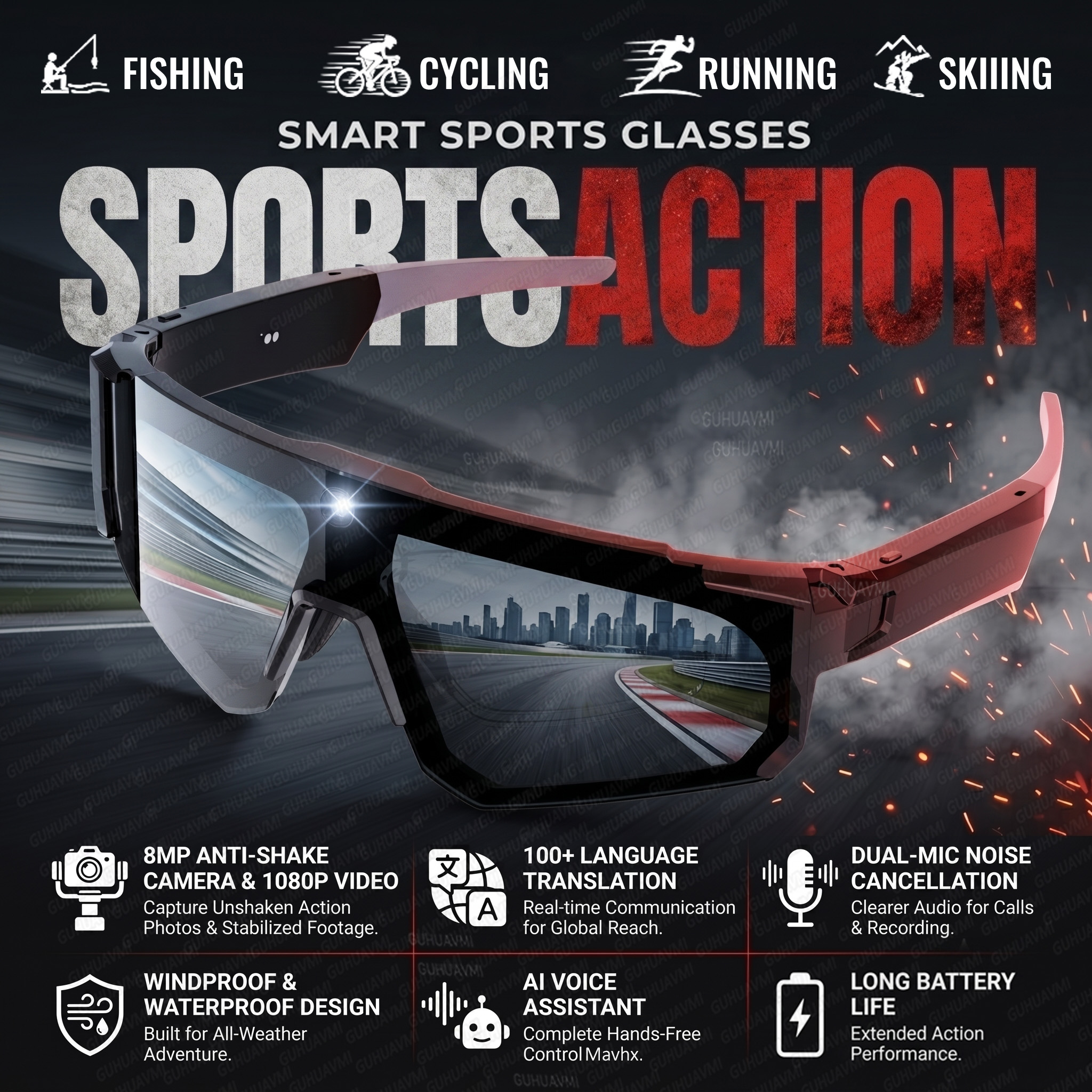 Smart Glasses Lens - New Camera Recording Video Smart Cycling