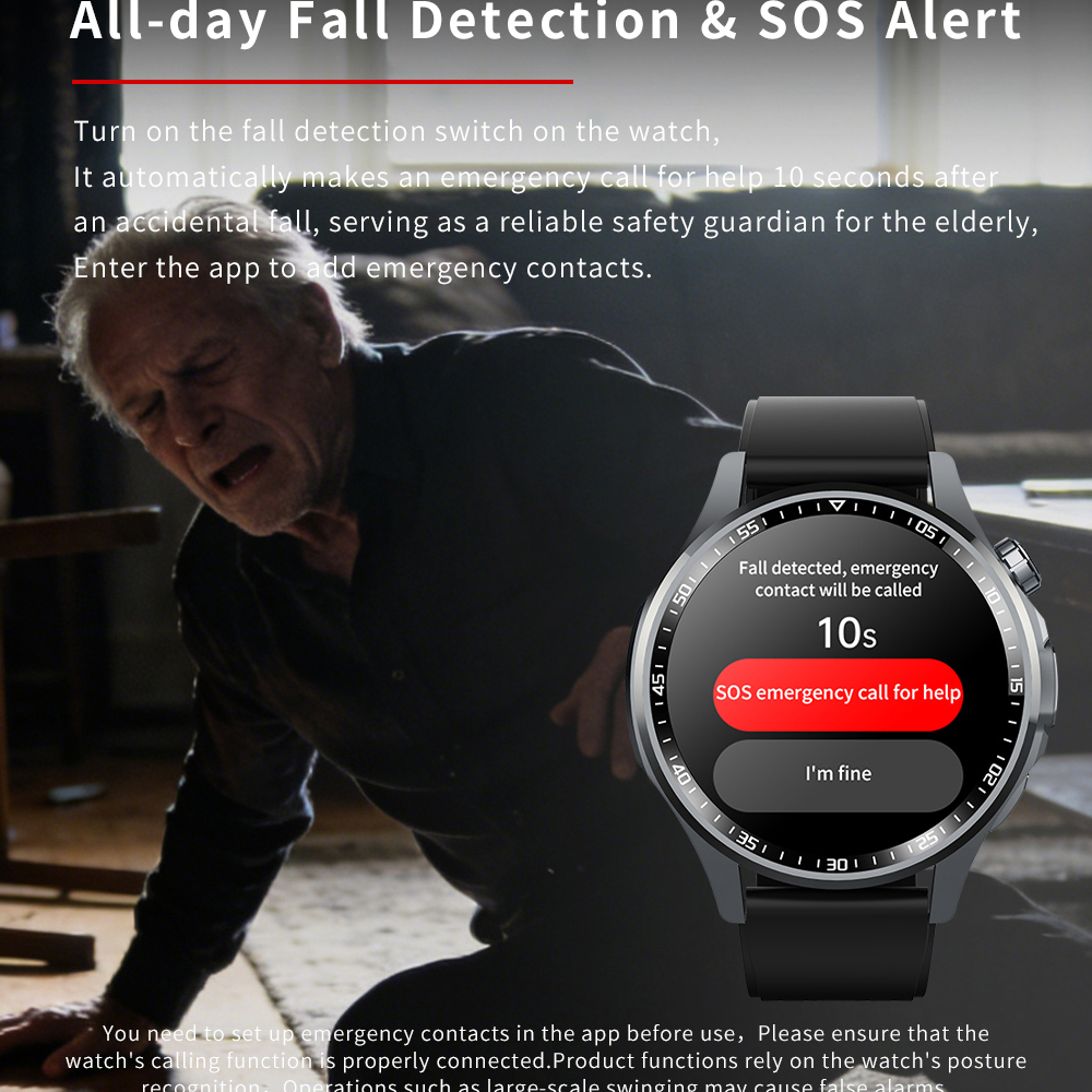 Men Smart Watch All Day Fall D - Fall Detection Watch review and price